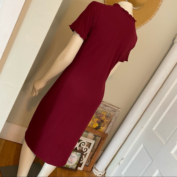 Society & Stitch Red Button Down Ribbed Knit Dress - Picture 11 of 13